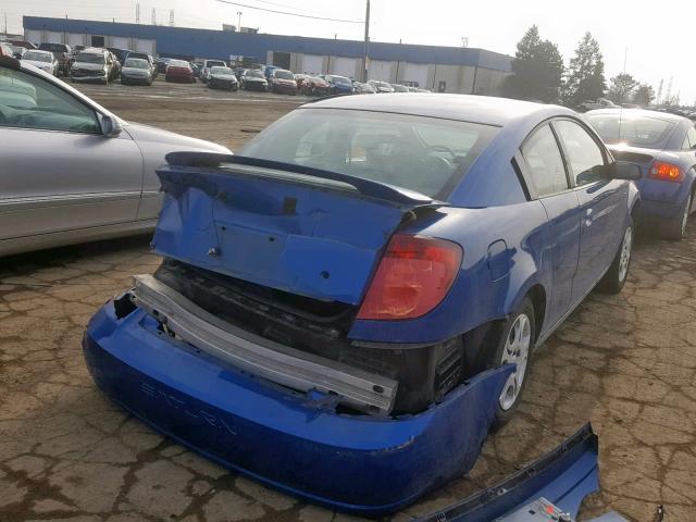 1G8AN12FX4Z104343 - 2004 SATURN ION LEVEL BLUE photo 4