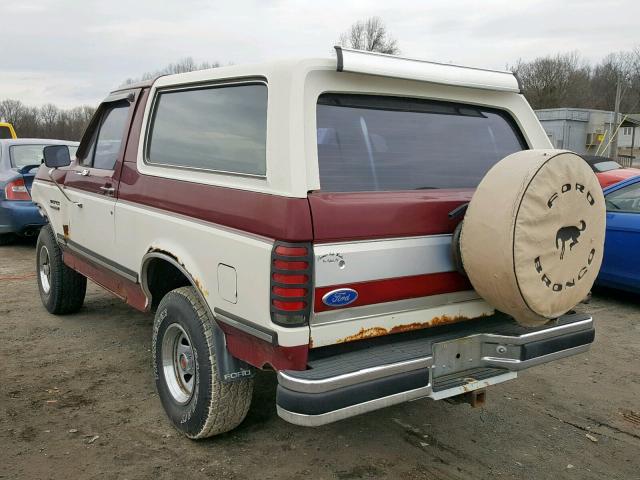 1FMEU15H1KLA37554 - 1989 FORD BRONCO U10 TWO TONE photo 3