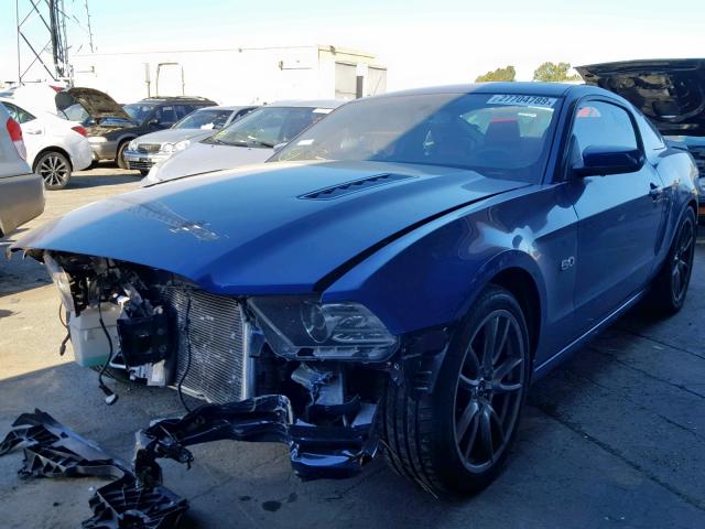 1ZVBP8CF0E5328223 - 2014 FORD MUSTANG GT BLUE photo 2