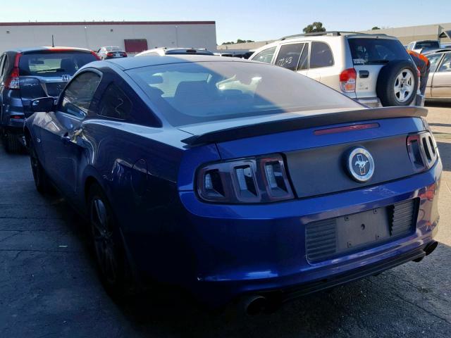 1ZVBP8CF0E5328223 - 2014 FORD MUSTANG GT BLUE photo 3