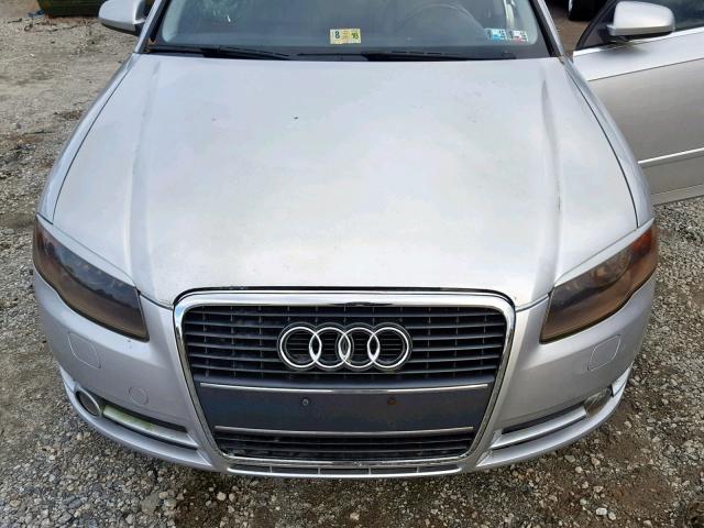 WAUDG68E25A510607 - 2005 AUDI A4 3.2 QUA SILVER photo 7