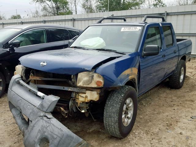 1N6ED27T31C323302 - 2001 NISSAN FRONTIER C BLUE photo 2