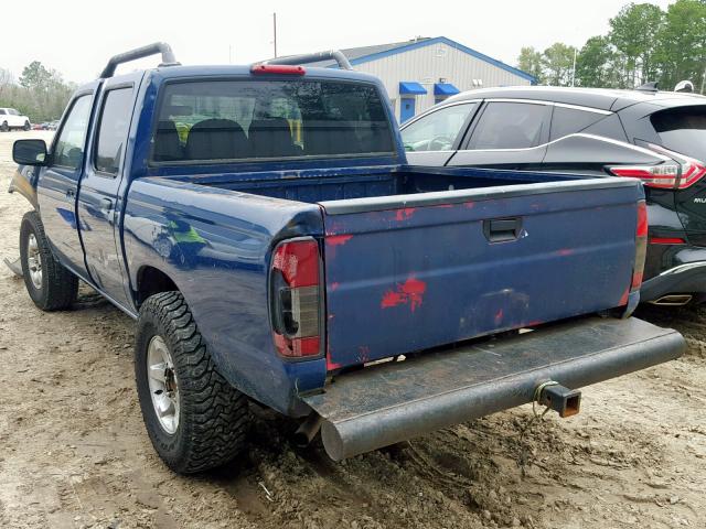 1N6ED27T31C323302 - 2001 NISSAN FRONTIER C BLUE photo 3