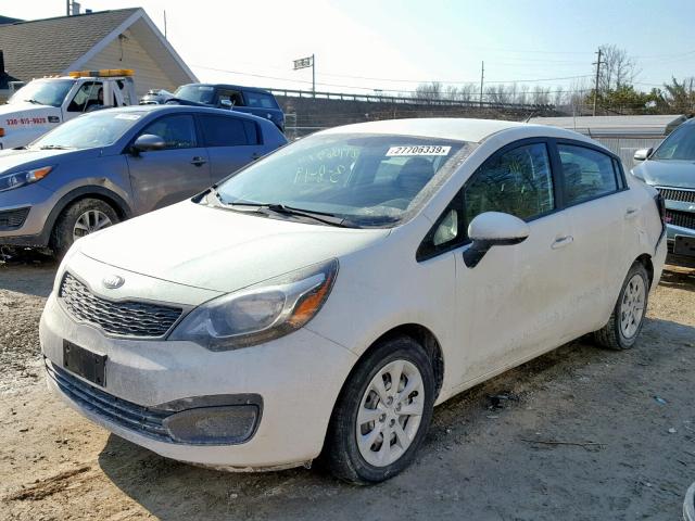 KNADM4A32D6170463 - 2013 KIA RIO LX WHITE photo 2