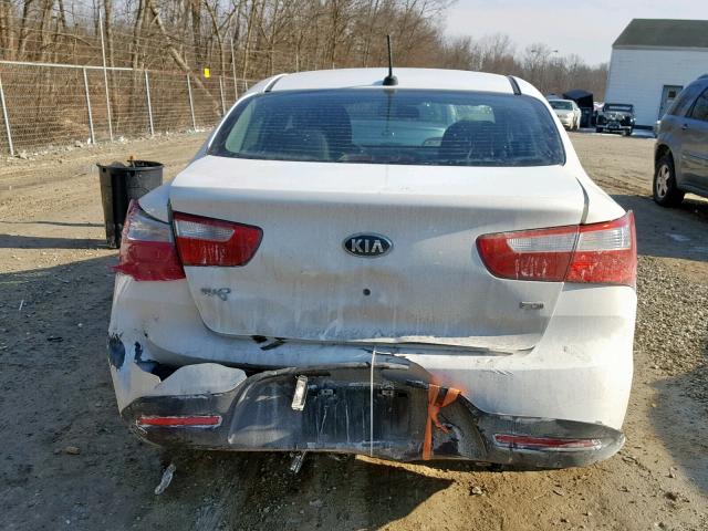 KNADM4A32D6170463 - 2013 KIA RIO LX WHITE photo 9