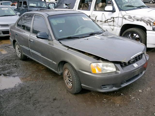 KMHCG45C71U161678 - 2001 HYUNDAI ACCENT GL TAN photo 1