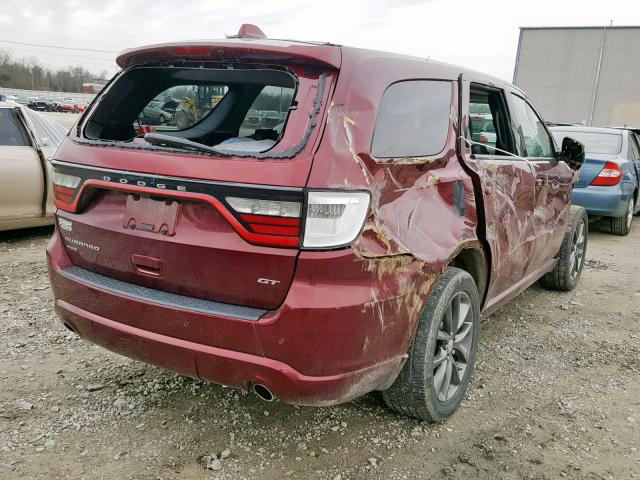 1C4RDJDG5HC936750 - 2017 DODGE DURANGO GT BURGUNDY photo 4