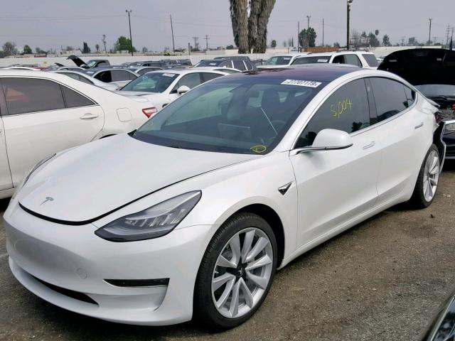 5YJ3E1EA6HF002130 - 2017 TESLA MODEL 3 WHITE photo 2