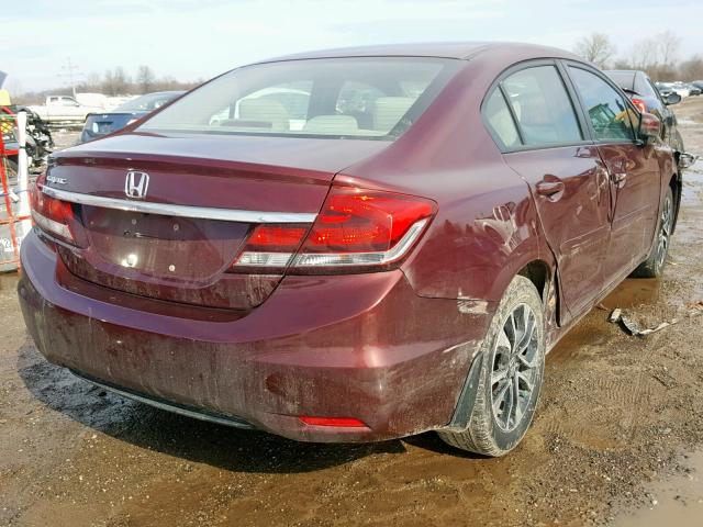 2HGFB2F85FH502635 - 2015 HONDA CIVIC EX BURGUNDY photo 4