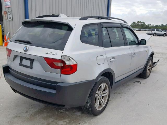 WBXPA93455WD06300 - 2005 BMW X3 3.0I SILVER photo 4