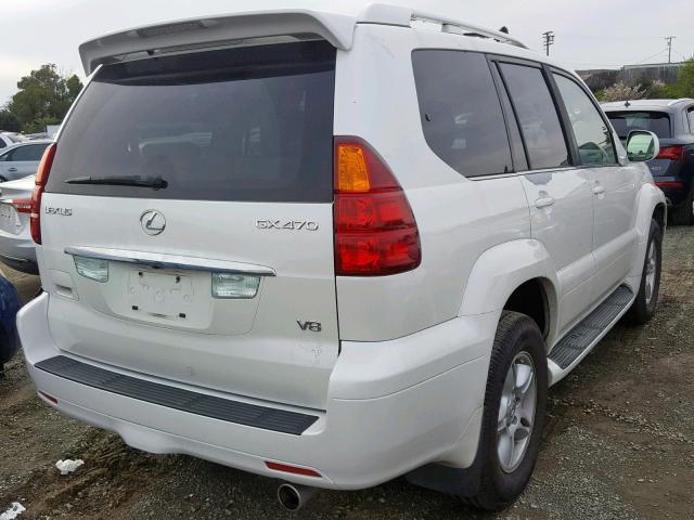 JTJBT20X270137800 - 2007 LEXUS GX 470 WHITE photo 4