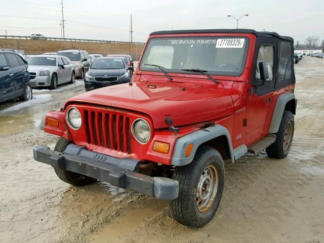 1J4FY29P3XP458450 - 1999 JEEP WRANGLER / RED photo 2