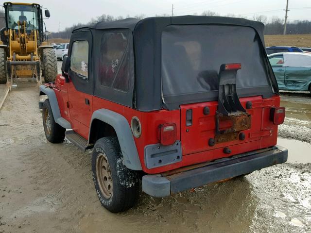 1J4FY29P3XP458450 - 1999 JEEP WRANGLER / RED photo 3