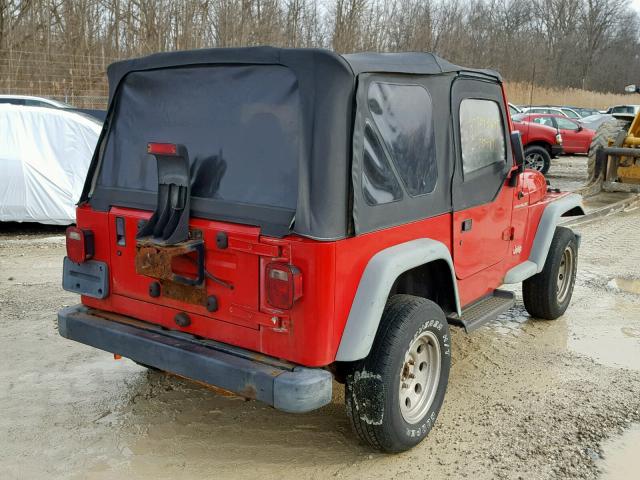 1J4FY29P3XP458450 - 1999 JEEP WRANGLER / RED photo 4