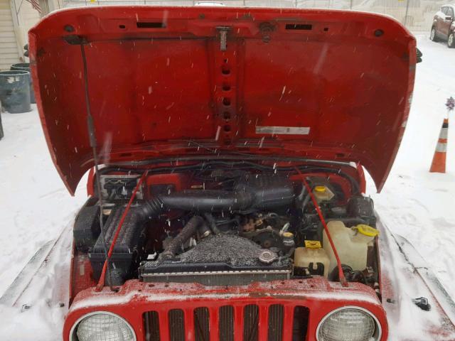 1J4FY29P3XP458450 - 1999 JEEP WRANGLER / RED photo 7