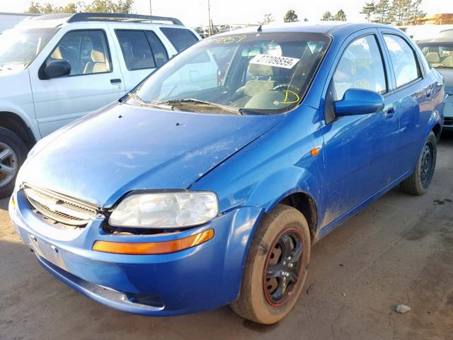 KL1TD52604B194496 - 2004 CHEVROLET AVEO BLUE photo 2