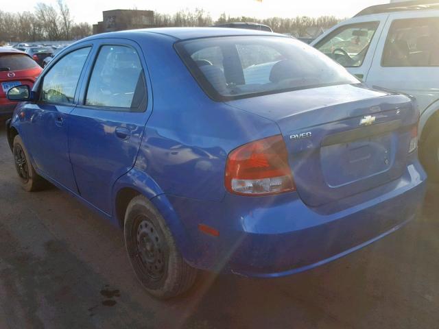 KL1TD52604B194496 - 2004 CHEVROLET AVEO BLUE photo 3