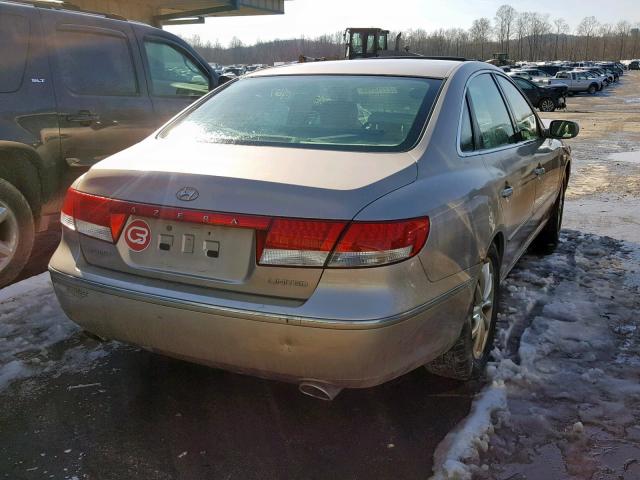 KMHFC46F36A039121 - 2006 HYUNDAI AZERA SE GOLD photo 4