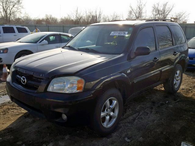 4F2CZ06195KM54942 - 2005 MAZDA TRIBUTE S BLACK photo 2