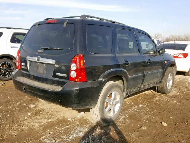 4F2CZ06195KM54942 - 2005 MAZDA TRIBUTE S BLACK photo 4