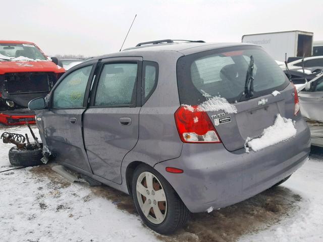 KL1TD66698B144542 - 2008 CHEVROLET AVEO BASE ნაცრისფერი ფოტო 3