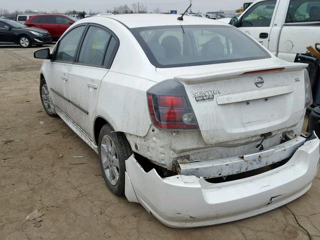 3N1AB6AP2CL745243 - 2012 NISSAN SENTRA 2.0 WHITE photo 3