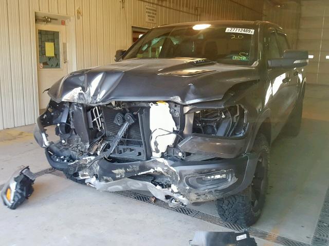 1C6SRFLT9KN653205 - 2019 RAM 1500 REBEL ნაცრისფერი ფოტო 2