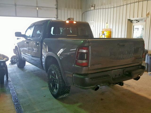 1C6SRFLT9KN653205 - 2019 RAM 1500 REBEL GRAY photo 3