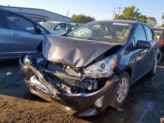 JTDKDTB36G1589923 - 2016 TOYOTA PRIUS C GRAY photo 2