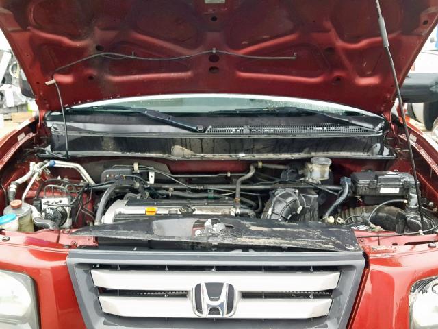 5J6YH18758L002379 - 2008 HONDA ELEMENT EX BURGUNDY photo 7