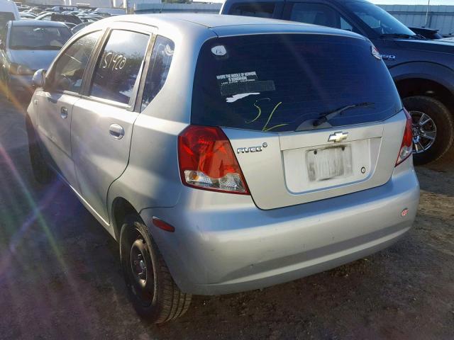 KL1TD66667B722692 - 2007 CHEVROLET AVEO BASE ვერცხლისფერი ფოტო 3