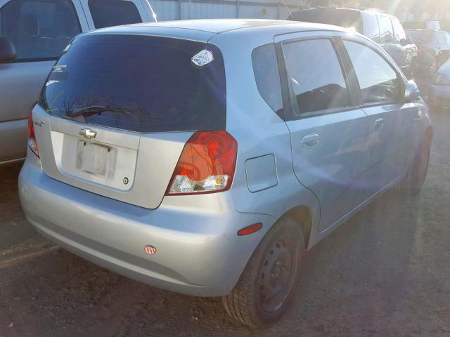 KL1TD66667B722692 - 2007 CHEVROLET AVEO BASE ვერცხლისფერი ფოტო 4