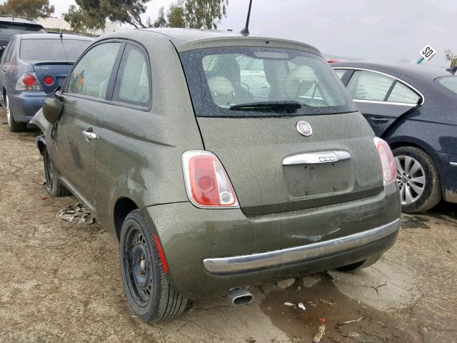 3C3CFFCR8CT267536 - 2012 FIAT 500 LOUNGE GRAY photo 3