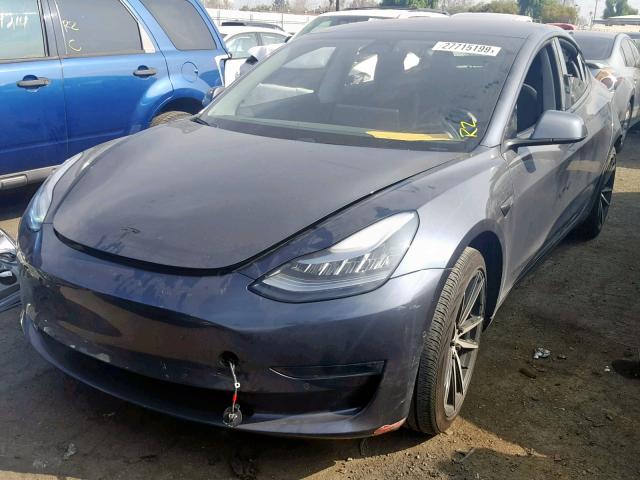 5YJ3E1EA2JF036846 - 2018 TESLA MODEL 3 BLUE photo 2