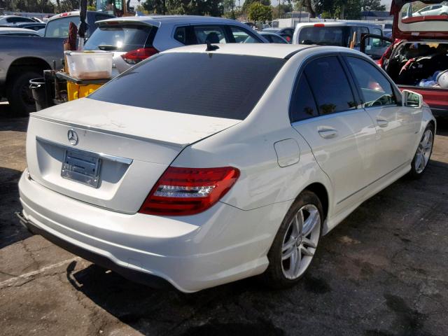 WDDGF4HB9CA640609 - 2012 MERCEDES-BENZ C 250 WHITE photo 4