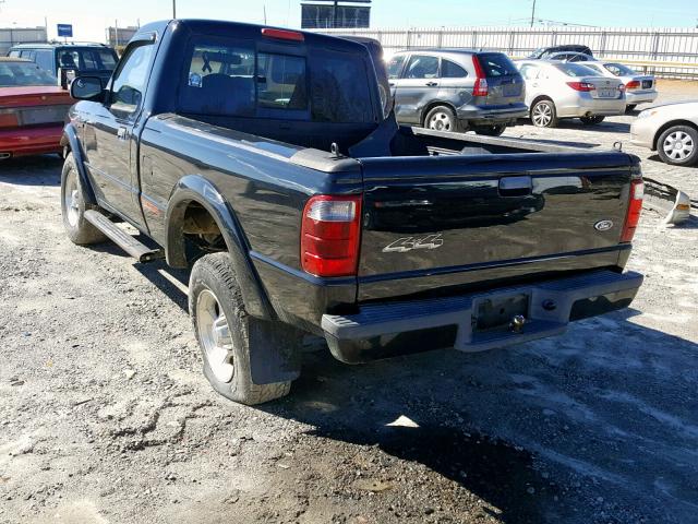 1FTYR11U83TA38465 - 2003 FORD RANGER BLACK photo 3