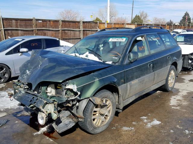 4S3BH806017669589 - 2001 SUBARU LEGACY OUT GREEN photo 2