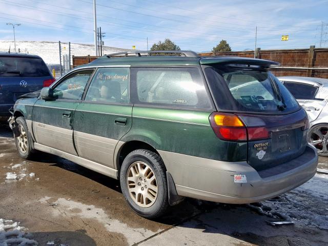 4S3BH806017669589 - 2001 SUBARU LEGACY OUT GREEN photo 3