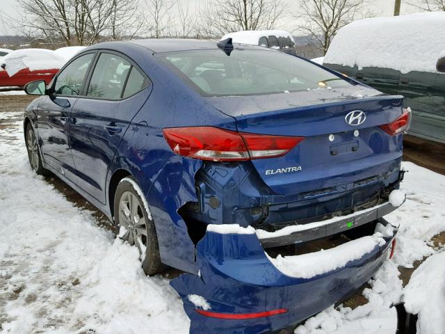 5NPD84LF6HH054659 - 2017 HYUNDAI ELANTRA BLUE photo 3