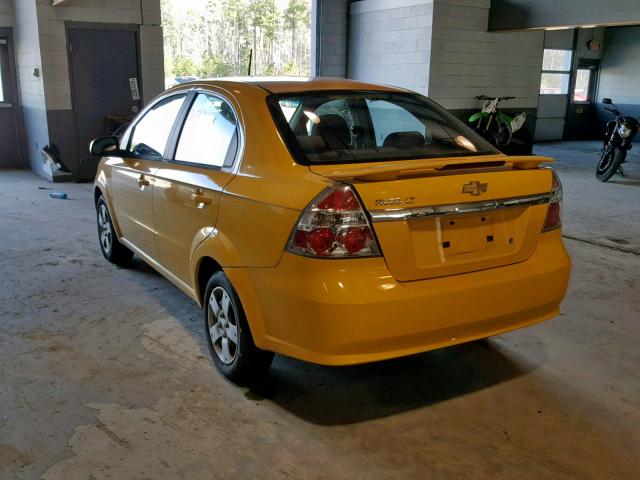 KL1TD56E59B631885 - 2009 CHEVROLET AVEO LS YELLOW photo 3