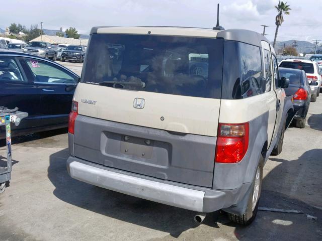 5J6YH28655L021216 - 2005 HONDA ELEMENT EX BEIGE photo 4