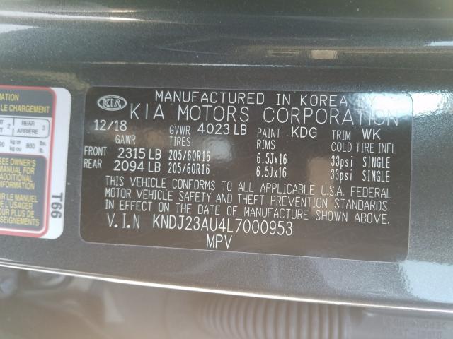 KNDJ23AU4L7000953 - 2020 KIA SOUL LX  photo 10