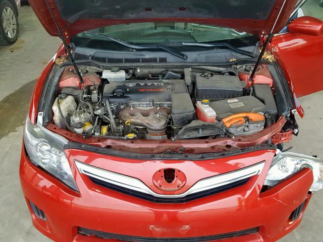 4T1BB3EK8AU120293 - 2010 TOYOTA CAMRY HYBR RED photo 7