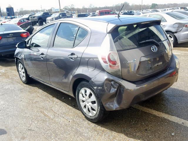 JTDKDTB39D1528755 - 2013 TOYOTA PRIUS C GRAY photo 3