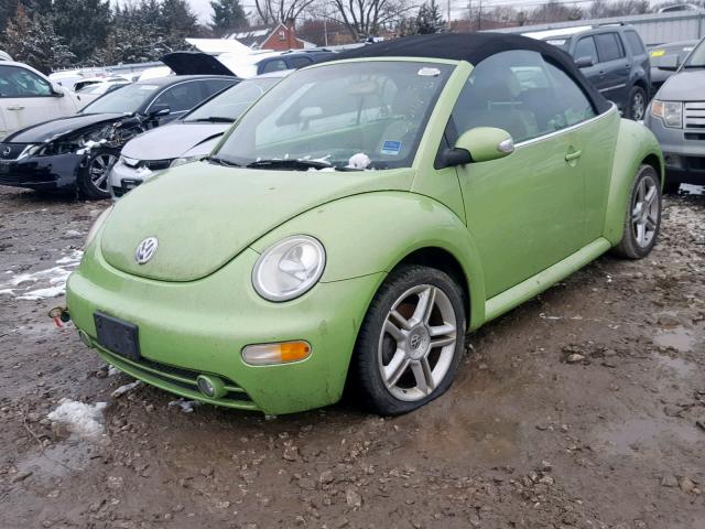 3VWCD31Y75M350038 - 2005 VOLKSWAGEN NEW BEETLE GREEN photo 2