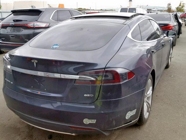 5YJSA1H22FFP76691 - 2015 TESLA MODEL S 85 GRAY photo 4