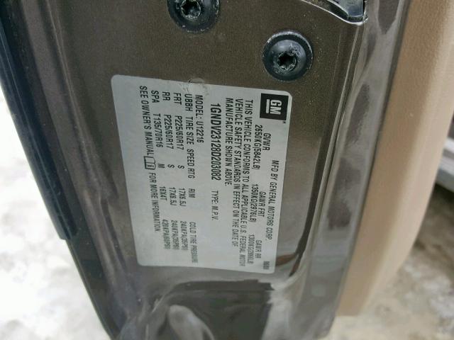 1GNDV23128D203082 - 2008 CHEVROLET UPLANDER L 棕色 照片 10