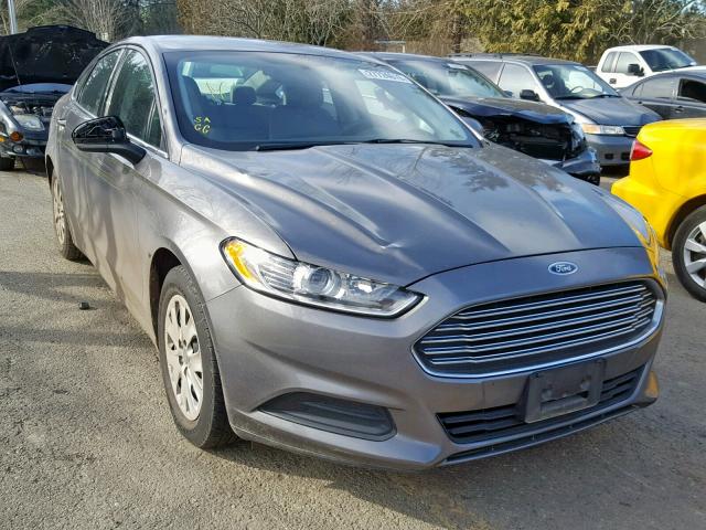 3FA6P0G74DR254766 - 2013 FORD FUSION S GRAY photo 1