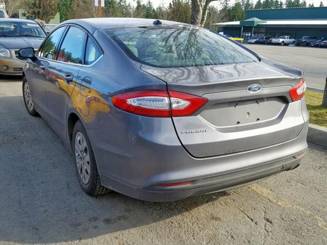 3FA6P0G74DR254766 - 2013 FORD FUSION S GRAY photo 3