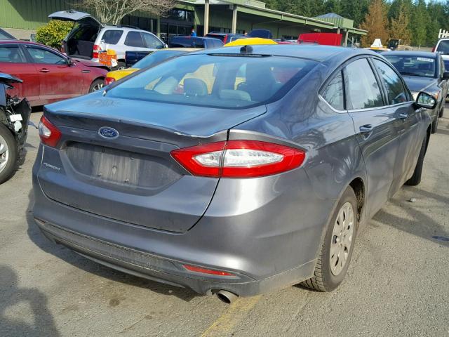 3FA6P0G74DR254766 - 2013 FORD FUSION S GRAY photo 4